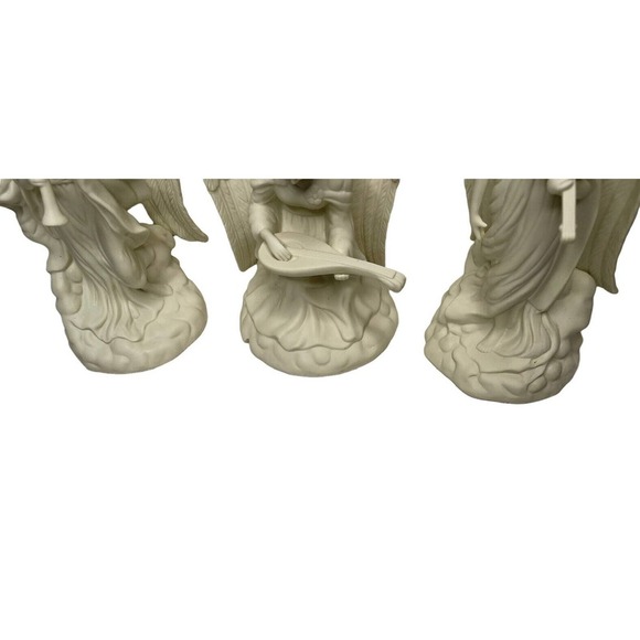 Set of 3 White Ivory Porcelain Angel Night Lights Christmas 8" 9" QVC H42367 - Picture 3 of 8